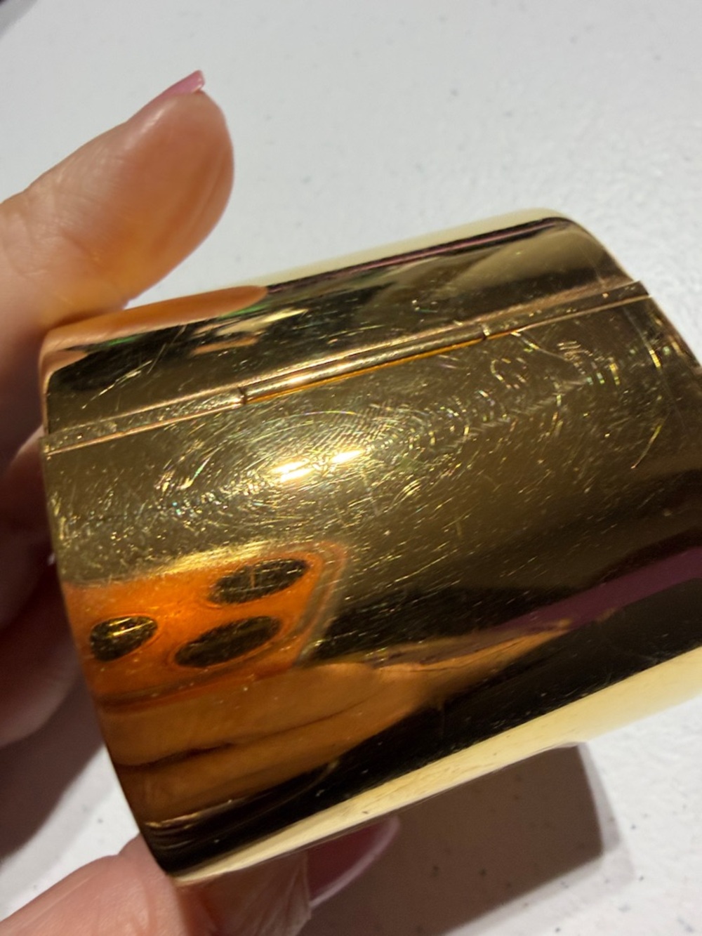 Celine Flawed Beauty Goldtone Clamper Cuff  (4) - Picture 4 of 11